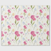 Watercolor Wilde Bloem Cadeaupapier (Vlak)