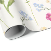 Watercolor Wilde Bloem Cadeaupapier (Rol Hoek)