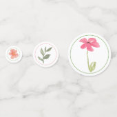 Watercolor Wilde Bloem Confetti (Achterkanten)