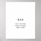 Watercolor wilde bloem margarita Bar Bord Poster (Voorkant)