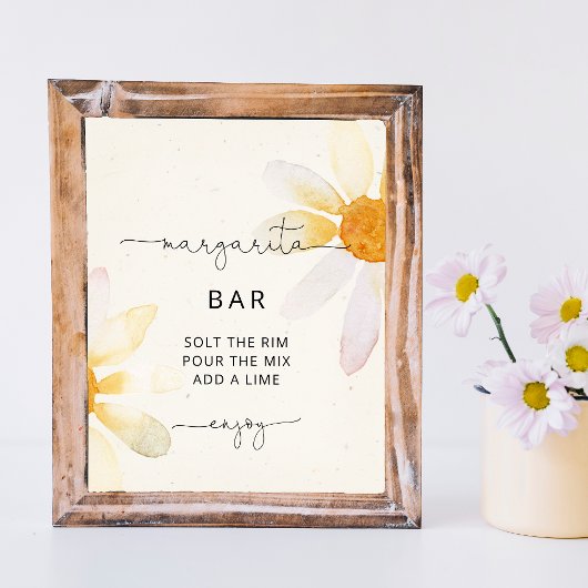 Watercolor wilde bloem margarita Bar Bord Poster
