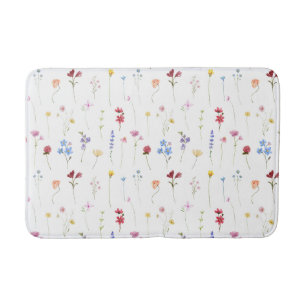 Watercolor Wilde Bloem Minimalistische Boho Cottag Badmat
