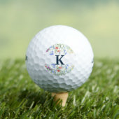 Watercolor wilde bloem monogram golfballen (Insitu Shirt)