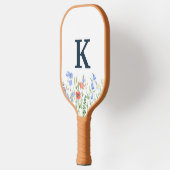Watercolor wilde bloem monogram  pickleball paddle (Links)