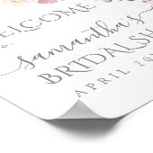 Watercolor Wilde Bloem Paarse Lente Bruidsfeest Poster (Hoek)