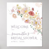 Watercolor Wilde Bloem Paarse Lente Bruidsfeest Poster (Voorkant)