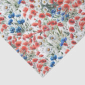 Watercolor Wilde Bloem Papaver Tissuepapier Wrap (Detail)