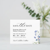 Watercolor Wilde Bloem QRcode Trouw Save The Date (Staand voorkant)