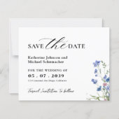 Watercolor Wilde Bloem QRcode Trouw Save The Date (Voorkant)