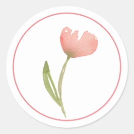 Watercolor Wilde Bloem Ronde Sticker