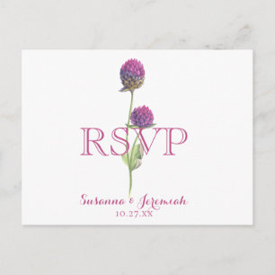 Watercolor Wilde Bloem Roze Bloemen RSVP Menu Opti