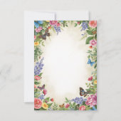 Watercolor Wilde Bloem STD met Vlinders Save The Date (Achterkant)