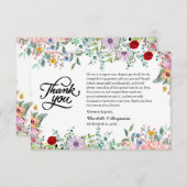 Watercolor Wilde Bloem Verlovingscadeau Bedankkaart (Voorkant / Achterkant)