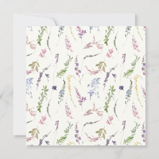 Watercolor Wilde Bloem Wapen Save The Date (Achterkant)