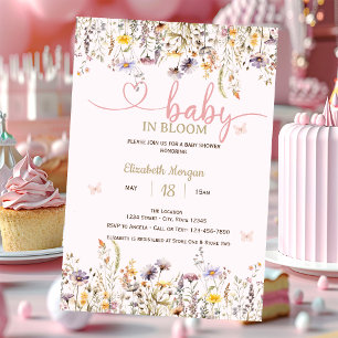 Watercolor Wilde Bloemen Baby In Bloom Baby Shower Kaart