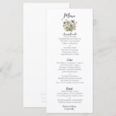 Watercolor Wilde Bloemen Bij Huwelijk Menu (Voorkant / Achterkant)