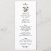 Watercolor Wilde Bloemen Bij Huwelijk Menu (Voorkant)