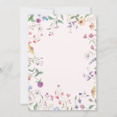 Watercolor Wilde Bloemen Bruids Bruiloft Uitnodigi Kaart (Achterkant)