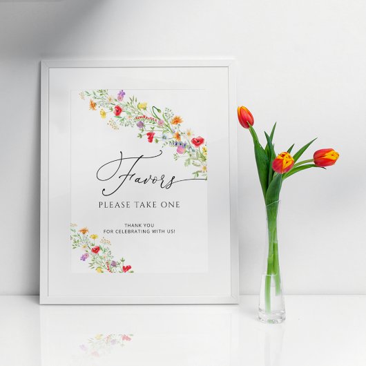 Watercolor wilde bloemen bruidsfeest cadeaus poste poster