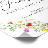 Watercolor wilde bloemen bruidsfeest gunsten poste poster (Hoek)