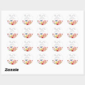 Watercolor Wilde Bloemen Bruidsfeest Ronde Sticker (Vel)