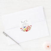 Watercolor Wilde Bloemen Bruidsfeest Ronde Sticker (Envelop)