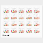 Watercolor Wilde Bloemen Bruidsfeest Vierkante Sticker (Vel)