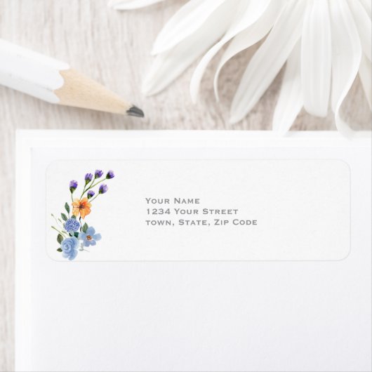 Watercolor Wilde Bloemen Bruiloft Etiket (Insitu)