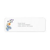 Watercolor Wilde Bloemen Bruiloft Etiket (Voorkant)