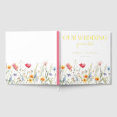 Watercolor Wilde Bloemen Bruiloft Gastenboek (Volledig)