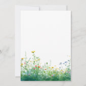Watercolor Wilde Bloemen Bruiloft Kaart (Achterkant)