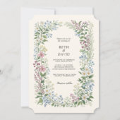 Watercolor Wilde Bloemen Bruiloft Kaart (Voorkant)