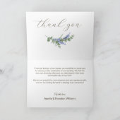 Watercolor Wilde Bloemen en Blauwebesel Rustiek Bedankkaart (Binnen)