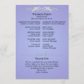 Watercolor Wilde Bloemen - Hemelblauwe Bruiloft Programmakaart (Achterkant)