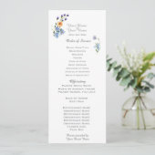 Watercolor Wilde Bloemen Huwelijksprogramma Programmakaart (Staand voorkant)
