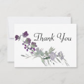 Watercolor Wilde Bloemen Lavendel Bedankkaart (Voorkant)