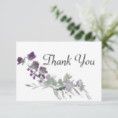 Watercolor Wilde Bloemen Lavendel Bedankkaart (Staand voorkant)