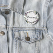 Watercolor Wilde Bloemen Lavendel Bloemenmeisje Ronde Button 5,7 Cm (In situ)