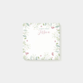 Watercolor Wilde Bloemen met Eigen Naam Gepersonal Post-it® Notes