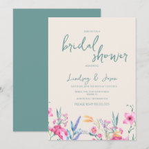 Watercolor Wilde Bloemen Mix Script Bruiloft