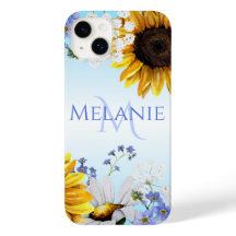 Watercolor Wilde Bloemen Monogram iPhone Hoesje