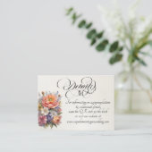 Watercolor Wilde Bloemen, QR Code - Crème Informatiekaartje (Staand voorkant)