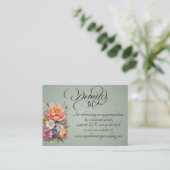 Watercolor Wilde Bloemen, QR Code - Salie Informatiekaartje (Staand voorkant)