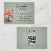 Watercolor Wilde Bloemen, QR Code - Salie Informatiekaartje (Voorkant / Achterkant)