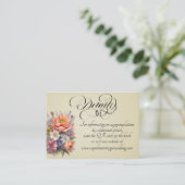 Watercolor Wilde Bloemen, QR Code - Tarwe Informatiekaartje (Staand voorkant)