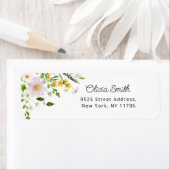 Watercolor wilde bloemen retour Adreslabel Etiket (Insitu)