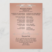 Watercolor Wilde Bloemen - Roze Gouden Bruiloft Programmakaart (Achterkant)