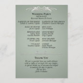 Watercolor Wilde Bloemen - Salie Bruiloft Programmakaart (Achterkant)