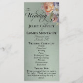 Watercolor Wilde Bloemen - Salie Bruiloft Programmakaart (Voorkant)