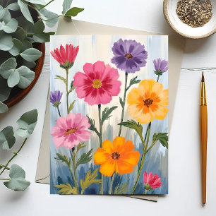 Watercolor Wilde Bloemen   Schilderij van een Bloe Briefkaart